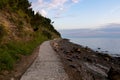 Piran - Scenic walking path between Fiesa and charming coastal town of Piran in Slovenian Istria Royalty Free Stock Photo