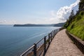 Piran - Scenic walking path between Fiesa and charming coastal town of Piran in Slovenian Istria Royalty Free Stock Photo