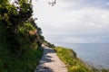 Piran - Scenic walking path between Fiesa and charming coastal town of Piran in Slovenian Istria Royalty Free Stock Photo