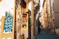 Old town street souvenir shop in Piran, Slovenia