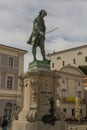 PIRAN, SLOVENIA - MAY 15, 2019: Giuseppe Tartini statue in Piran town, Sloven