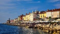 Piran, Slovenia: Panorama of the old town of Piran,Slovenia. Top travel destination Royalty Free Stock Photo