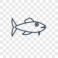 Piranha concept vector linear icon isolated on transparent background, Piranha concept transparency logo in outline style