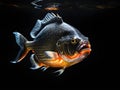 piranha fish isolated on black background Royalty Free Stock Photo