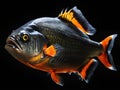piranha fish isolated on black background Royalty Free Stock Photo