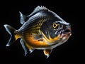 piranha fish isolated on black background Royalty Free Stock Photo