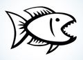 Piranha fish. Vector drawing icon