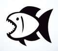 Piranha fish. Vector drawing icon