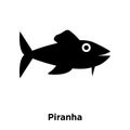 Piranha icon vector isolated on white background, logo concept o
