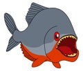 Piranha illustration vector.Cartoon fish