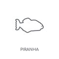 Piranha linear icon. Modern outline Piranha logo concept on whit