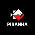 Piranha Logo Design Geometric Fish Vector for Animal Business Mascot Royalty Free Stock Photo