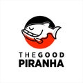 Piranha Logo Design Simple Mascot Fish Vector Royalty Free Stock Photo