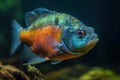 Piranha is a predatory tropical fish, freshwater exotic fauna of the Amazon. AI generated.