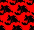 Piranha seamless pattern. Marine Predator fish Amazon texture.