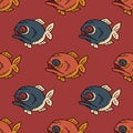 Piranha seamless pattern