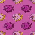 Piranha seamless pattern