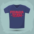 Piranha Team - vector emblem, shirt print template