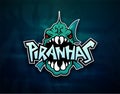 Piranhas emblem logo for sports team Royalty Free Stock Photo