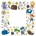 Pirate adventures Pirate party Kindergarten pirate party for children Adventure, treasure, pirates, octopus, whale, ship