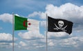 Pirate and Algeria flags, country relationship concept Royalty Free Stock Photo