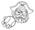 Pirate Baseball Ball Sports Mascot Cartoon Royalty Free Stock Photo