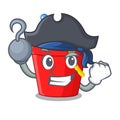 Pirate beach bucket shape with sand cartoon