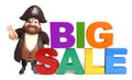 Pirate with Bigsale sign Royalty Free Stock Photo