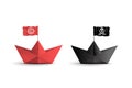 Pirate boat copyright intellectual property. banner background