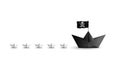 Pirate boat copyright intellectual property. cartoon banner