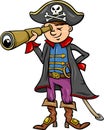 Pirate boy cartoon illustration Royalty Free Stock Photo