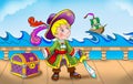 Pirate boy colorful artistic illustration