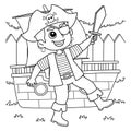 Pirate Boy Coloring Page for Kids