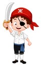 Pirate boy holding sword