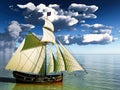 Pirate brigantine Royalty Free Stock Photo