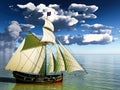 Pirate brigantine Royalty Free Stock Photo