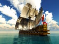 Pirate brigantine Royalty Free Stock Photo