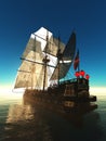 Pirate brigantine Royalty Free Stock Photo