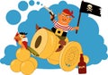 Pirate on a cannon Royalty Free Stock Photo