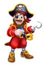 Pirate Captain Cartoon Mascot Pointing Royalty Free Stock Photo