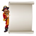 Pirate Captain Cartoon Scroll Background Royalty Free Stock Photo