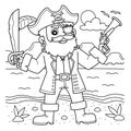 Pirate Captain Coloring Page for Kids