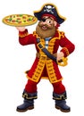 Pirate Cartoon Captain Pizza Chef Mascot Royalty Free Stock Photo