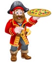 Pirate Cartoon Captain Pizza Chef Mascot Royalty Free Stock Photo