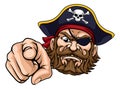 Pirate Captain Cartoon Character Mascot Pointing Royalty Free Stock Photo
