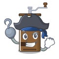 Pirate coffee grinder isolated in the mascot