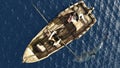 Pirate couple in rowboat from overhead