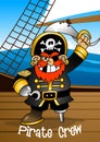 Pirate crew Captain holding a sword