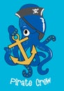 Pirate crew Octopus. Royalty Free Stock Photo