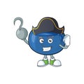 Pirate cute and fresh blueberry fruit character cartoon.